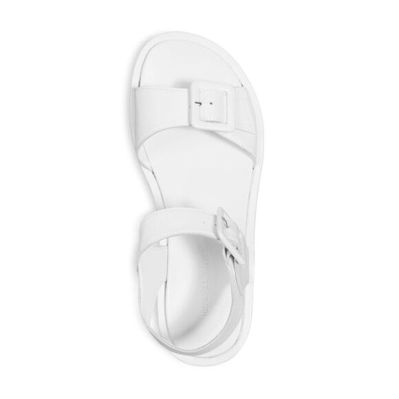 KENDALL + KYLIE Womens White Treaded Wave Round Toe Wedge Leather Sandals 10 M - Picture 4 of 4